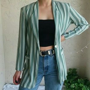 vintage striped mint blazer